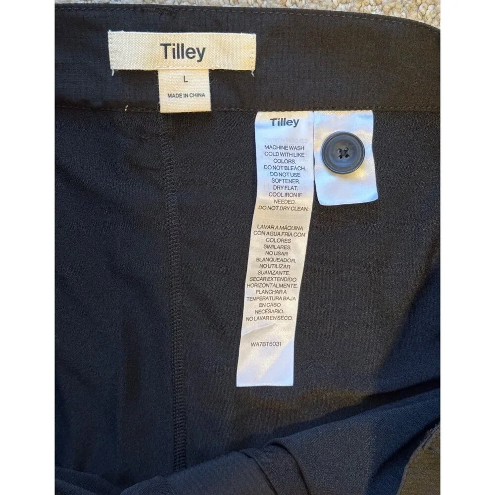 Tilley Women's Black Trek Skort Outdoor Size L‎ Skirt Shorts Pockets Golf Hiking